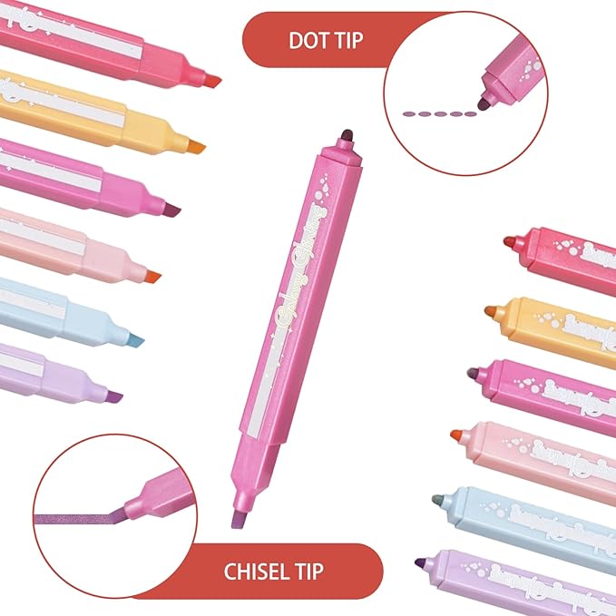 EooUooIP Aesthetic Highlighters, Dual Tip Cute Highlighter Assorted Colors - Image 4