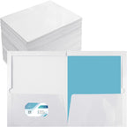 Yeaqee 125 Pack 2 Pockets Glossy Laminated Paper Folder First Day of School