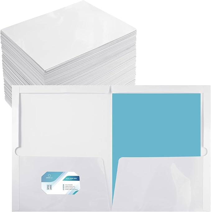 Yeaqee 125 Pack 2 Pockets Glossy Laminated Paper Folder First Day of School by Yeaqee