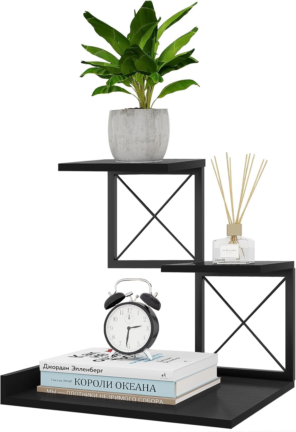 ELITEROO Wood Desktop Shelf, 3 Tier Desk Shelves Small Bookshelf Organizer, O...