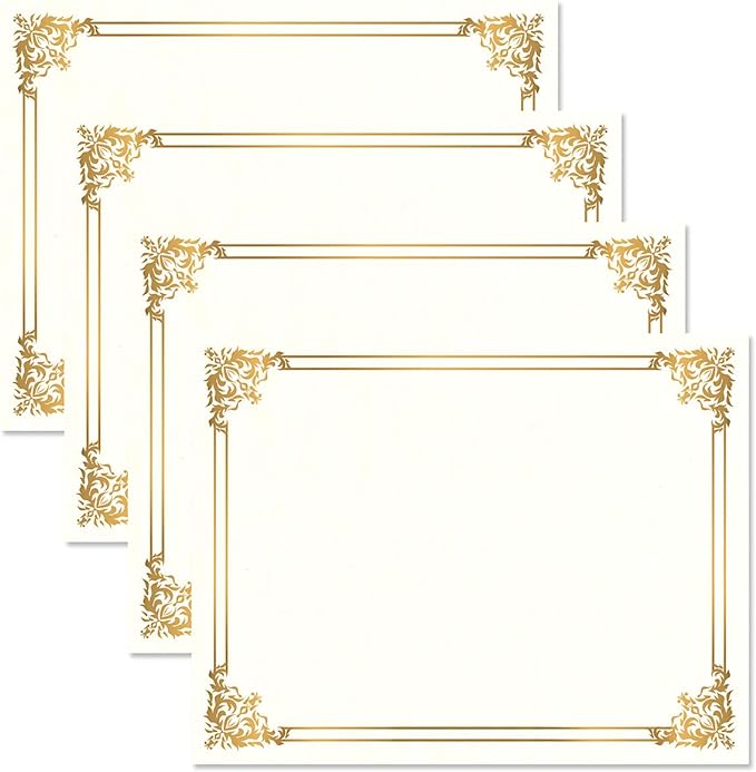 Empire Gold & White Parchment Certificate Papers by Fine+Stationery