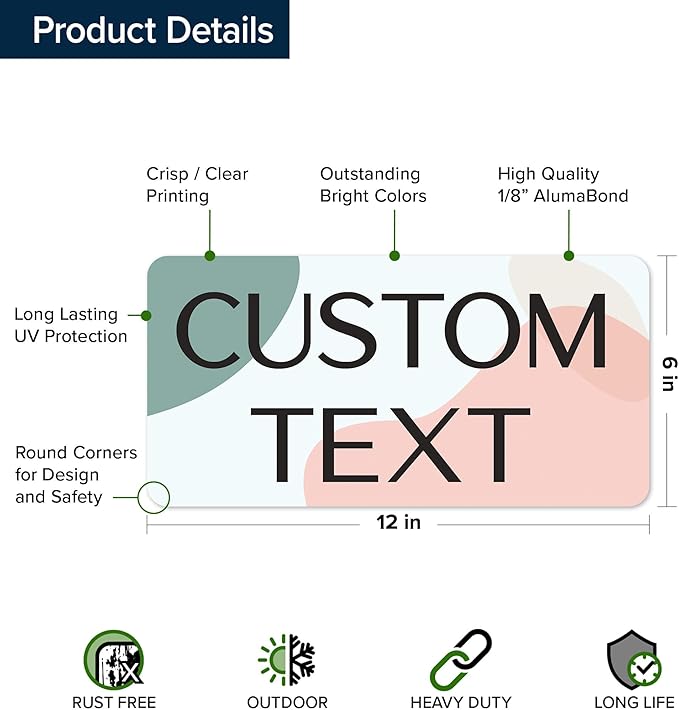 Custom Sign, Custom Street Sign, 11 Font Colors, 13 Font Styles, 4 Hole Options - Image 6