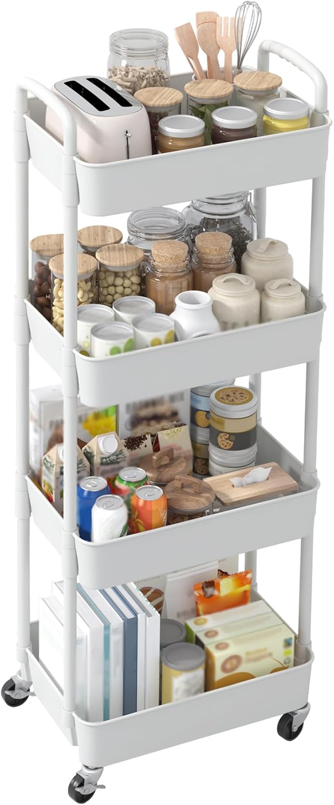 Sywhitta 4-Tier Plastic Rolling Utility Cart - Image 9