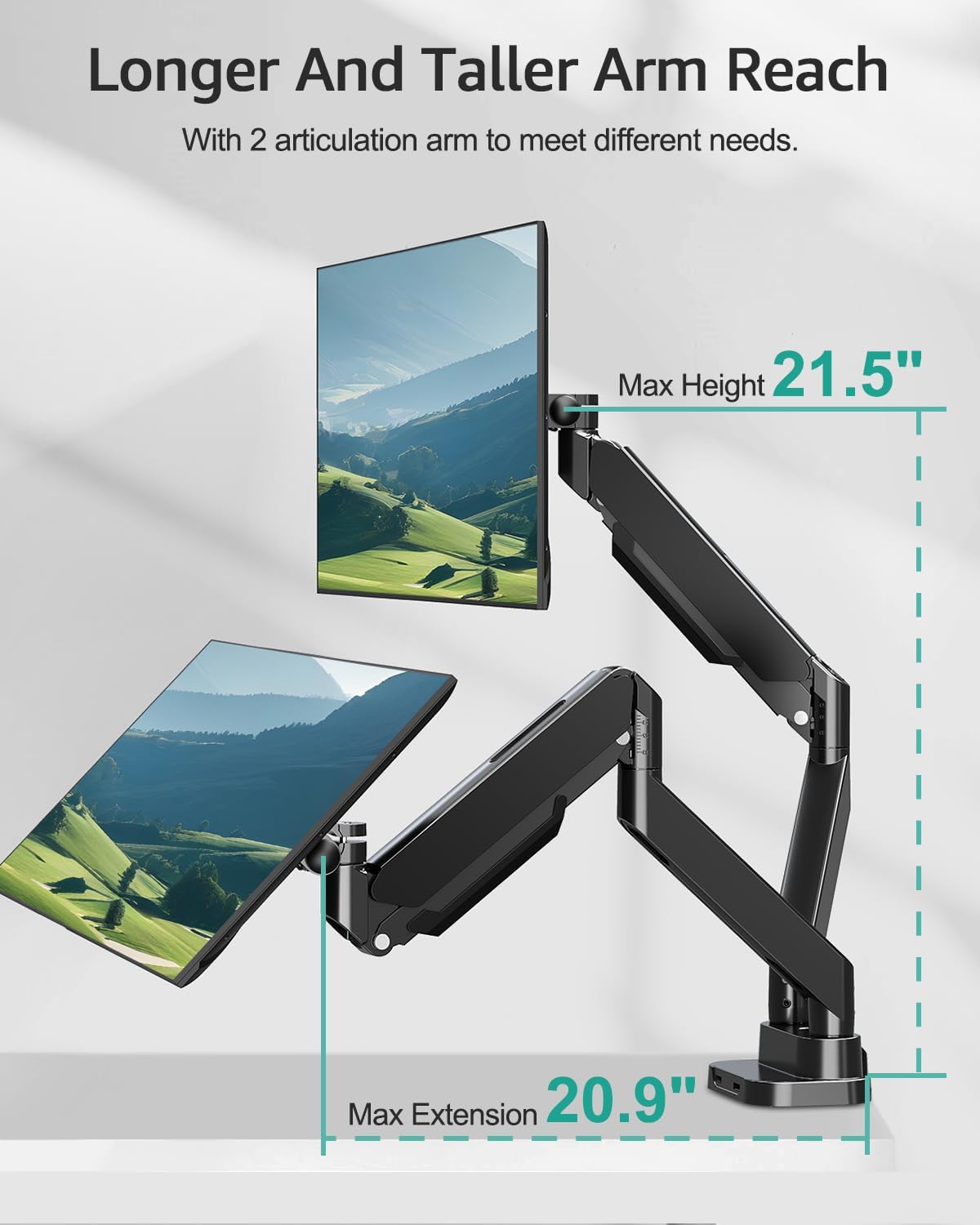 MOUNT PRO Dual Monitor Desk Mount for 39" Ultrawide Screen up to 33lbs, ...