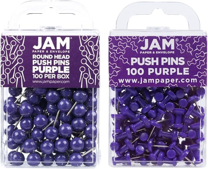 JAM PAPER Colorful Push Pins by JAMPaper