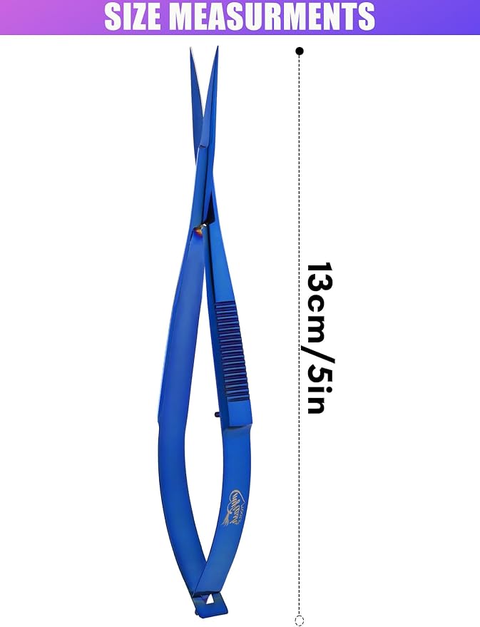 Cross Edge Spring Scissors 5 Inch straight Stainless Steel Precision Eyebrow & - Image 4