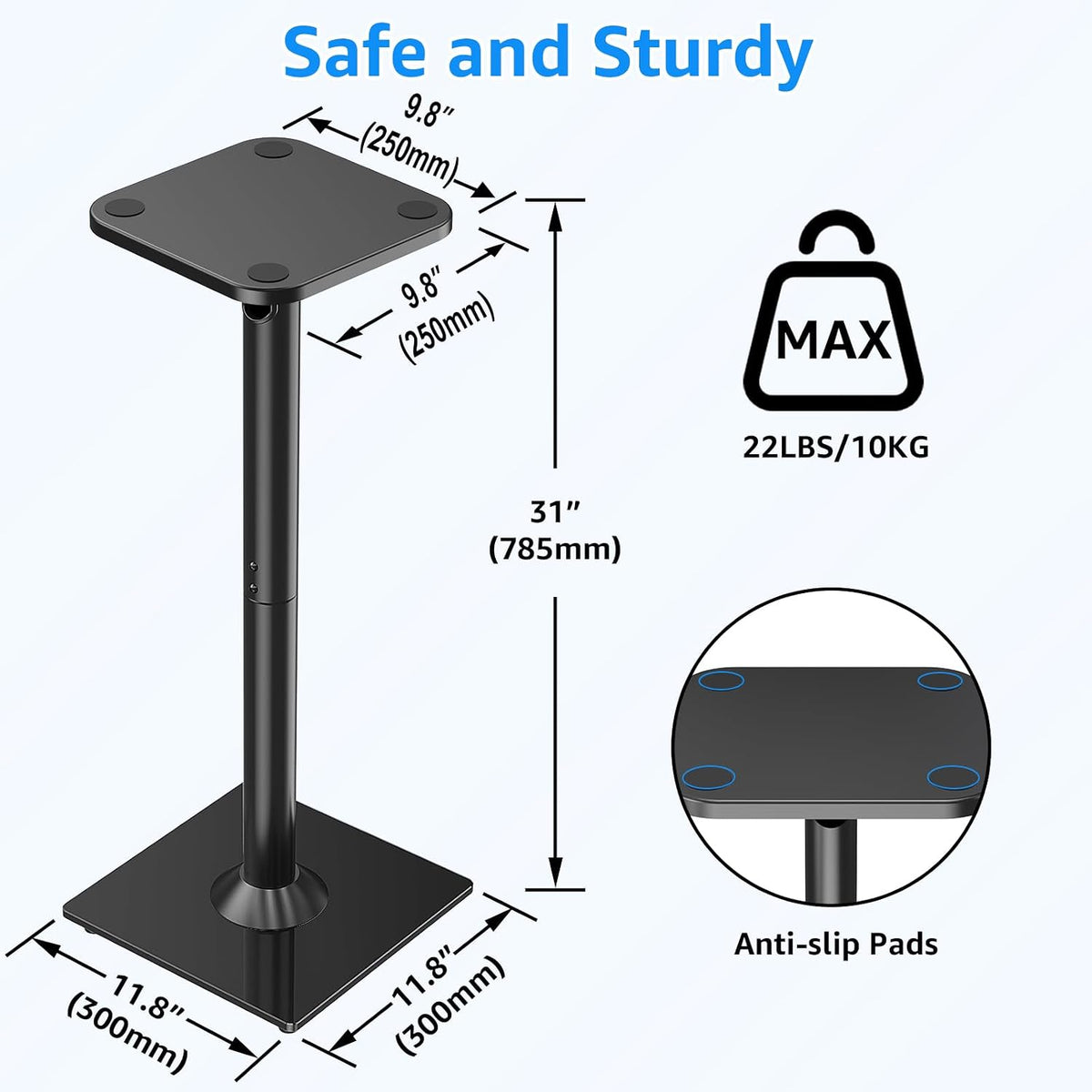 MOUNTUP Universal Speaker Stands Pair for Surround Sound Home Theater, 31&quo...