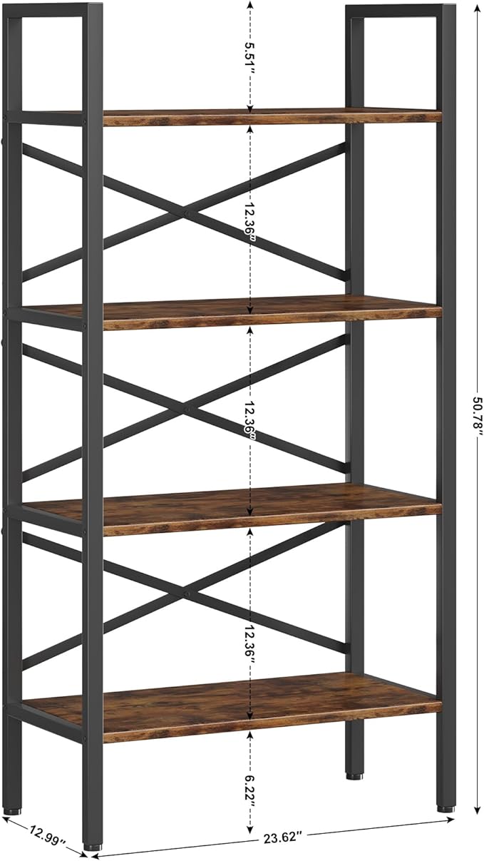 Homeiju 4 Tier Bookshelf 23.6" Width, Kids Bookshelf - Image 3