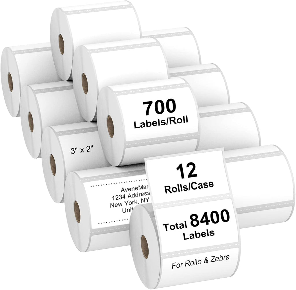 AveneMark 12 Rolls 3” X 2” Direct Thermal Labels