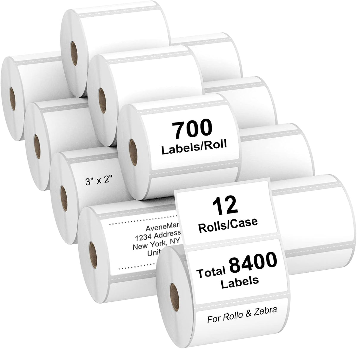 AveneMark 12 Rolls 3” X 2” Direct Thermal Labels