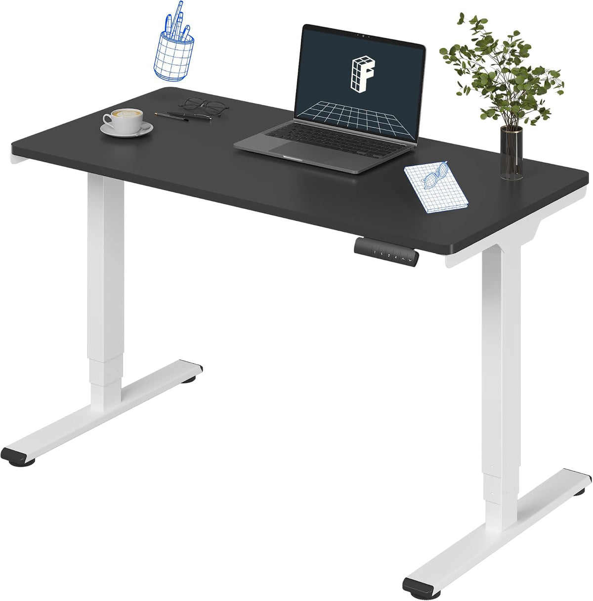 FLEXISPOT E6 3-Stage Dual Motor Electric Standing Desk 48 x 24 Sit Stand Up Desk
