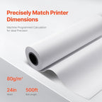 VEVOR Wide Format Paper, 24 in x 500 ft Plotter Paper, 2 Rolls CAD Bond Rolls - Image 3