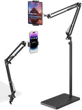 mmcrz Tablet Floor Stand with 11lb Stable Base & Desk Clamp, Adjustable Height by mmcrz