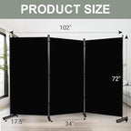 Room Divider 6FT Single Panel Privacy Screen, Portable Room Partitions and - Image 6