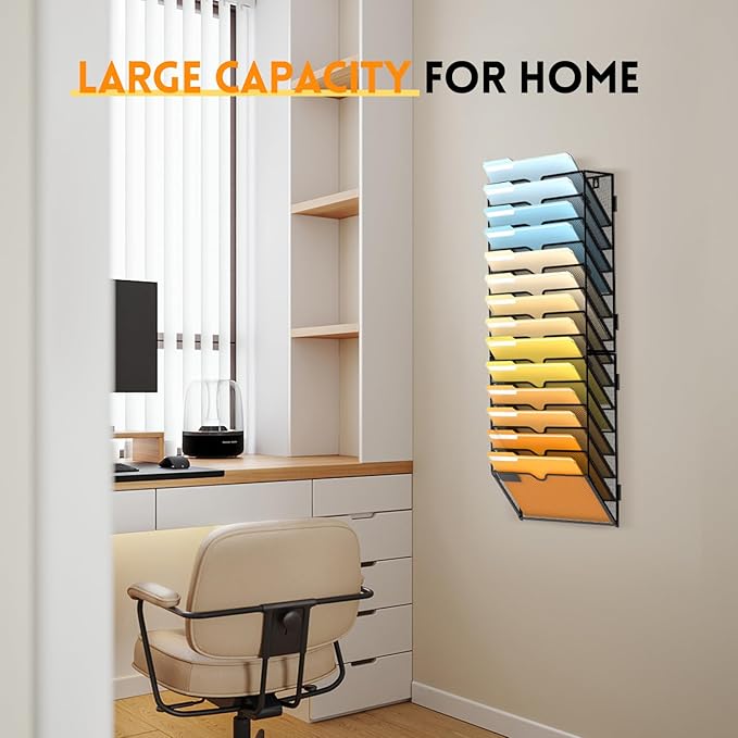 SUPEASY Wall File Organizer Mesh Office Mail Holder, Hanging Wall Organizer - Image 2