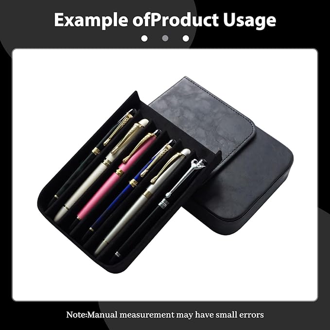 MIVLXLX Leather 6 Fountain Pen/Pencil Tray Case, Magnetic Closure - Image 4