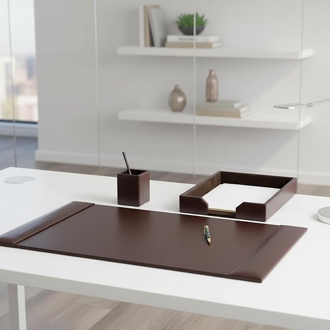 Dacasso Bonded Set Luxury Leather Desk Pad & Desk Organization Essentials - Image 3