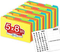 Chell 5"x8" Plastic Index Card Dividers, Primary Colors, 25 Pack | Heavyweight, A-Z, Made of Polypropylene, Alphabetical Stickers, Blank Stickers