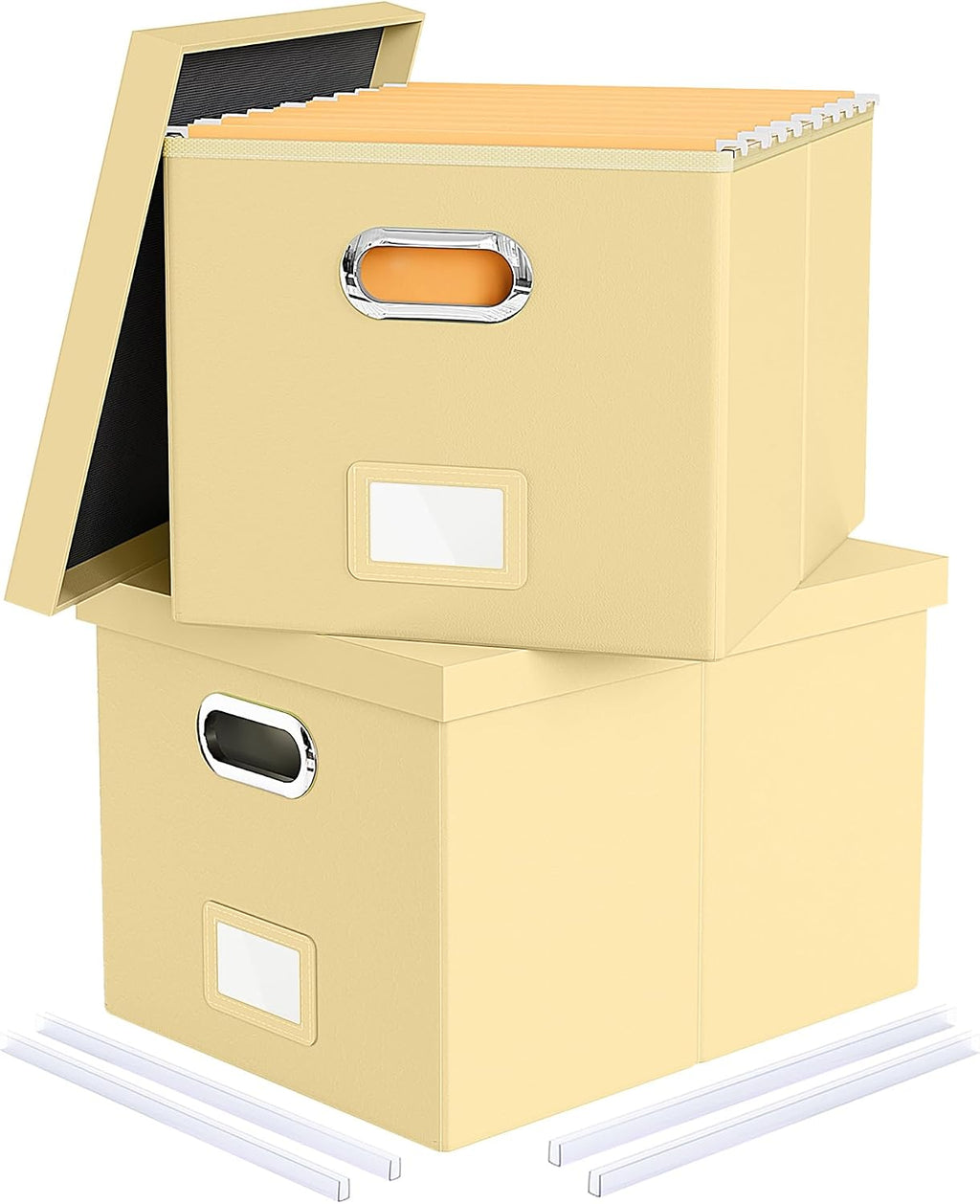 Oterri 2 Pack File Storage Organizer Box, Portable Document Box