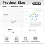 Two Pocket Portfolio Folders, PANDRI 60 Pack 3 Hole Punched 2 Pocket Folders - Image 2