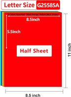 Gemsroyal Colored Half Sheet Shipping Labels Printable, 5.5"×8.5" Half Page - Image 2