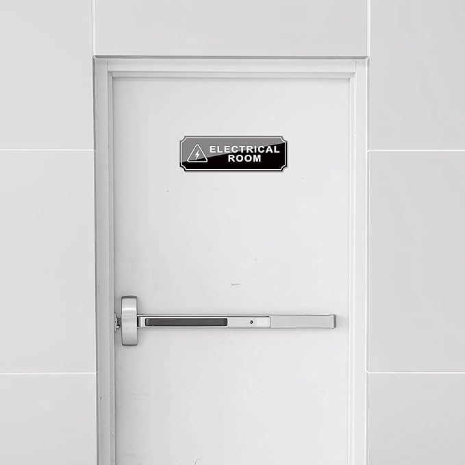 Electrical Room Door Sign for Business，Self-Adhesive Durable Modern Electrical - Image 7