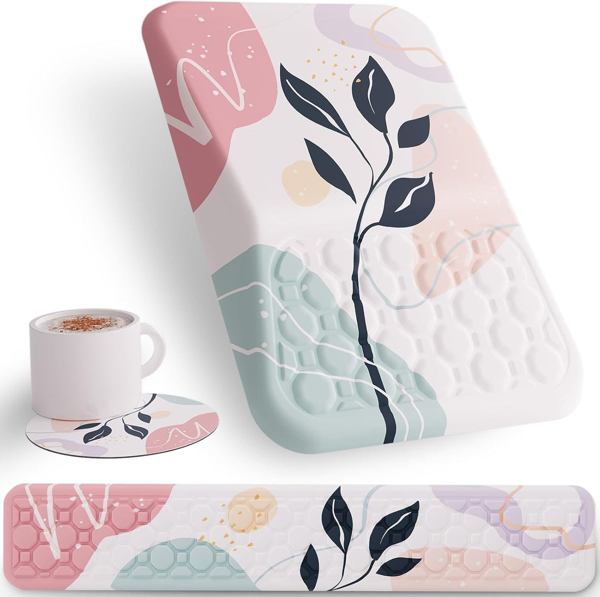Ospelelf Mouse Pad with Wrist Rest and Keyboard Wrist Rest, Ergonomic Wrist R...