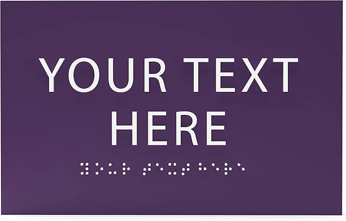 6" X4" Personalized Custom Sign- Tactile Graphics Grade 2 Braille Text | ADA by ADACentralSigns