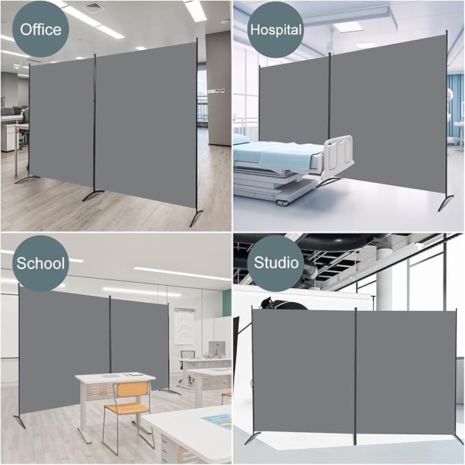 Room Divider 2 Panel Large Privacy Screens, Tall 6FT Partition Room Dividers - Image 7
