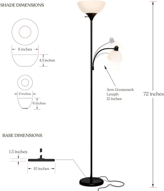 Brightech Sky Dome Plus LED Floor lamp, Torchiere Super Bright Floor Lamp - Image 2