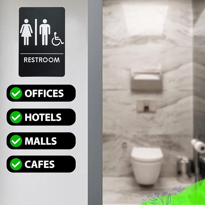 USA Made - Men's and Women's Restroom Signs ADA-Compliant Bathroom Door Signs - Image 5