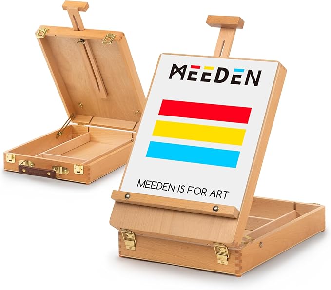 MEEDEN Tabletop Art Sketchbox Easel : Solid Beechwood Table Easels by MEEDEN