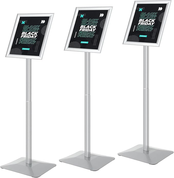 Golemas Sign Stand for Display, 11lbs Integrated Rod Heavy Duty Pedestal Floor by Golemas