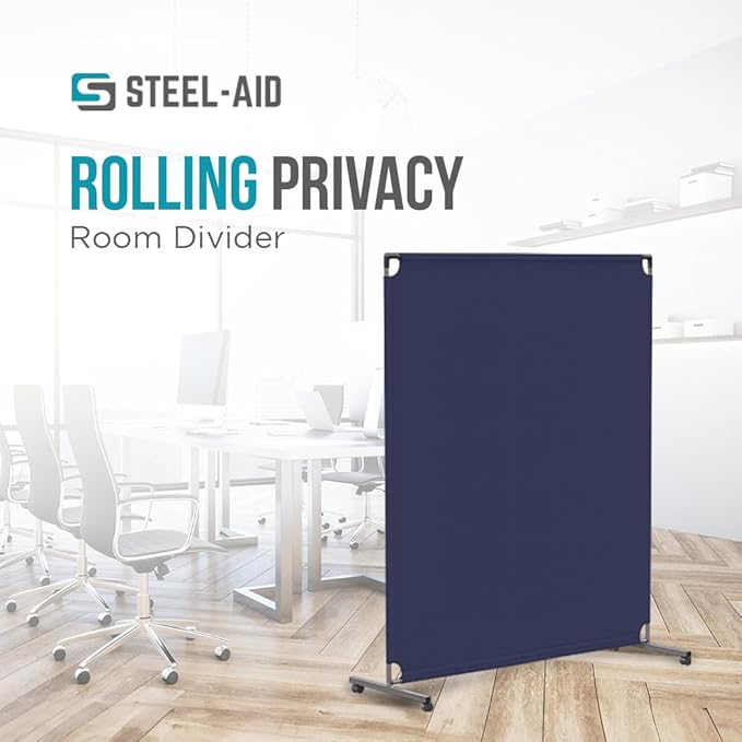 Steel-AID 50-inch Rolling Privacy Room Divider - Image 2