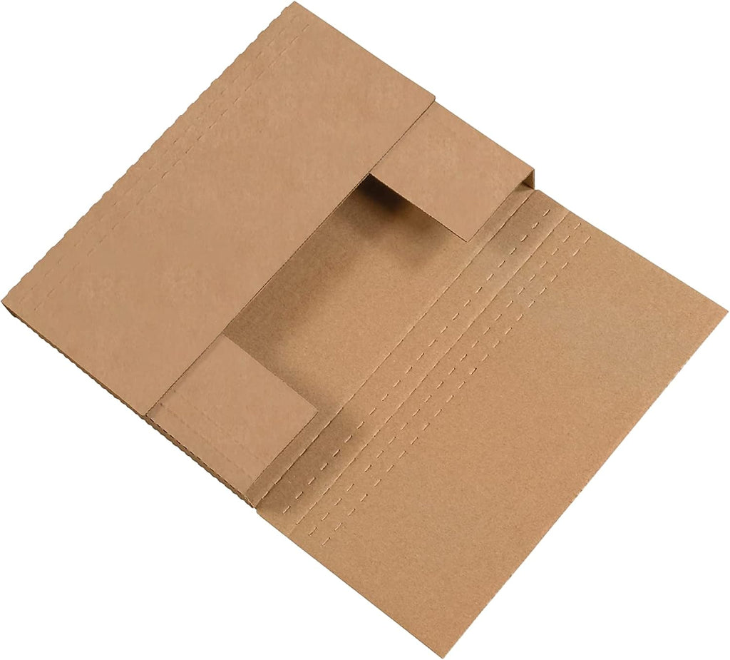 Tape Logic Literature Mailer, 12 1/8" x 9 1/8" x 2", Kraft Easy-fold mailer