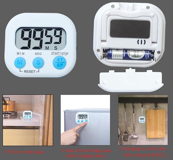Digital Kitchen Timer, BESTWYA Electronic Timer - Image 6