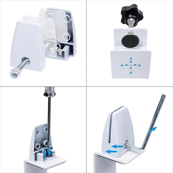 Adjustable Desk Divider Partition Clips, Sneeze Guard Support Clamps - Image 3