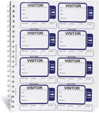 Visitor Log Book, Spiral-Bound Self Expiring Visitor Badges, Guest Register Book by IDCardPros