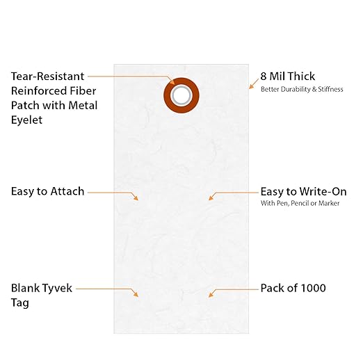 SmartSign 3.75 x 1.875 inch “White” Blank Tyvek Shipping Tags - Image 5
