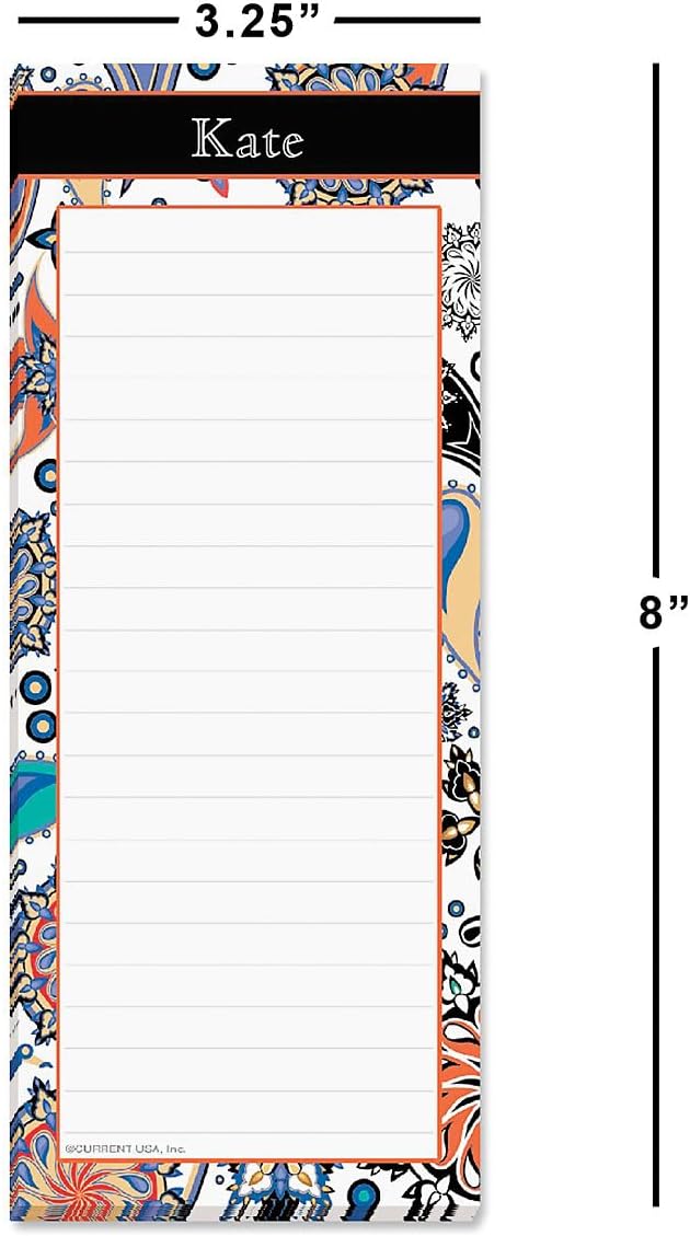 Current Color Paisley Personalized Lined Shopping List Pads - Image 2