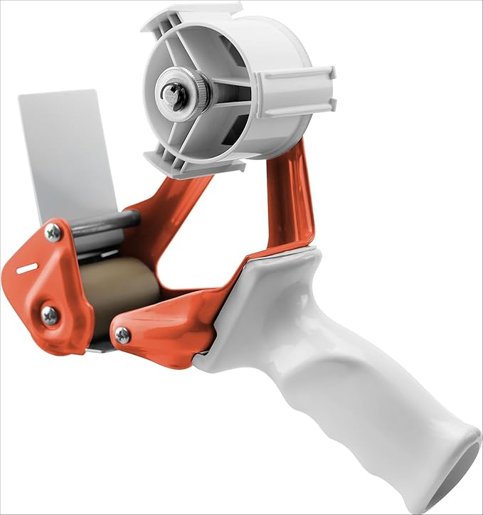 TAPEWELL Heavy Duty Metal Frame Orange Packing Tape Dispenser 3 Inch Core by Tapewell