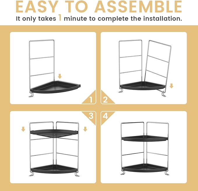 JANUS LiANG 2-Tier Bathroom Organizer Countertop Corner - Image 7