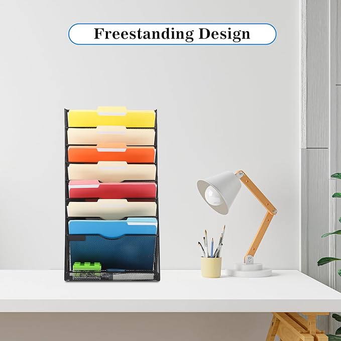 EASEPRES Desk File Organizer Mesh 9-Tier, Hanging Wall Mount Document - Image 6