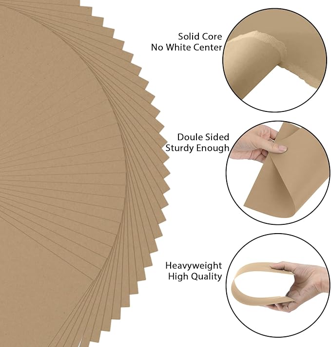 50 Sheets Brown Cardstock Paper, Colored Printer Paper 8.5 x 11, Card Stock - Image 3