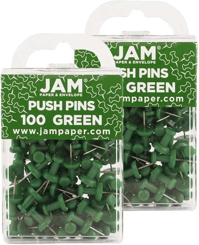 JAM PAPER Colorful Push Pins by JAMPaper