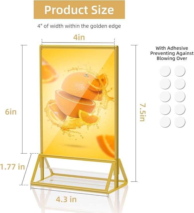 PPH-Sisy Acrylic Sign Holder 4 x 6 Double Sided Acrylic Frames Display Stand - Image 3