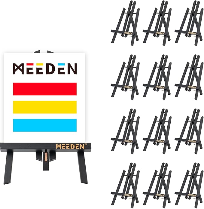 MEEDEN Mini Tabletop Easel Stand: 12" x 12 Pack Pine Wood Table Top Display by MEEDEN