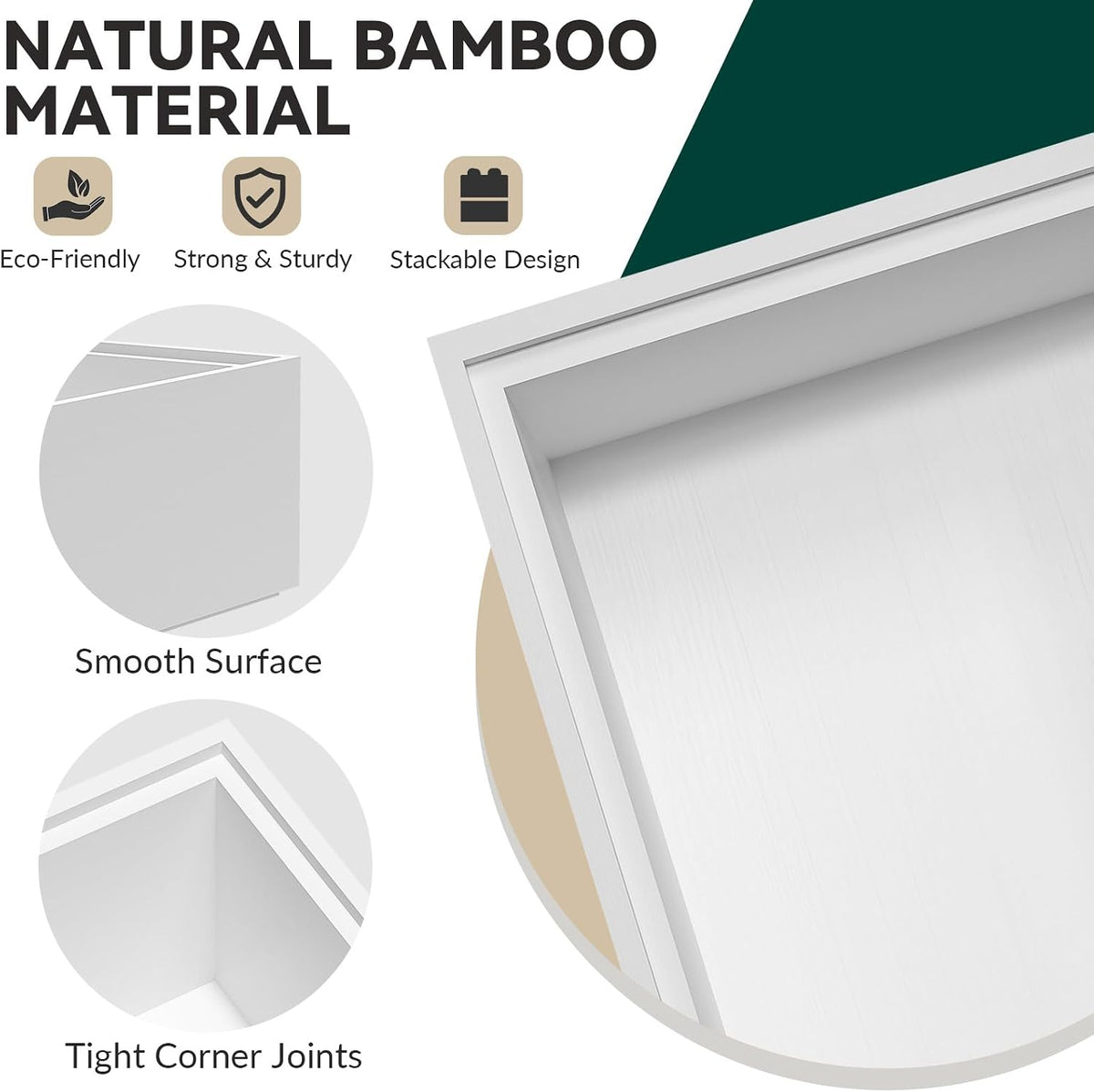 Lixple Bamboo Kitchen Drawer Organizer, 2 Pack, 12" x 3" x 2",...