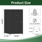 Yukimo 2 Drawer File Cabinet - Image 3