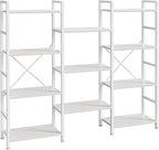 SUPERJARE Triple 4 Tier Bookshelf, Bookcase by SUPERJARE